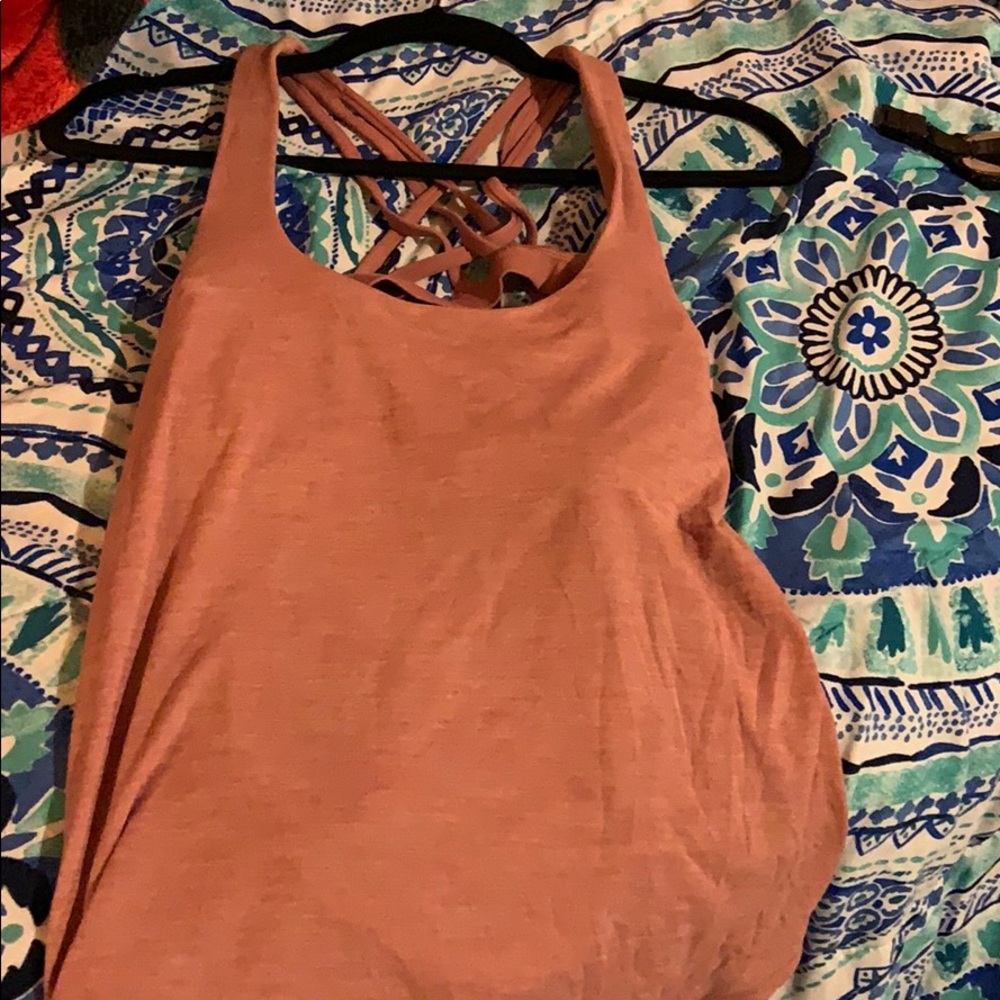 Lulu Tank With Built In Bra & Crossed Back